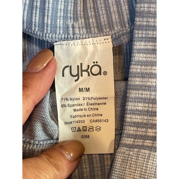 Ryka Compression Leggings Womens Blue Nylon Blend Performance Contouring M - Picture 2 of 5